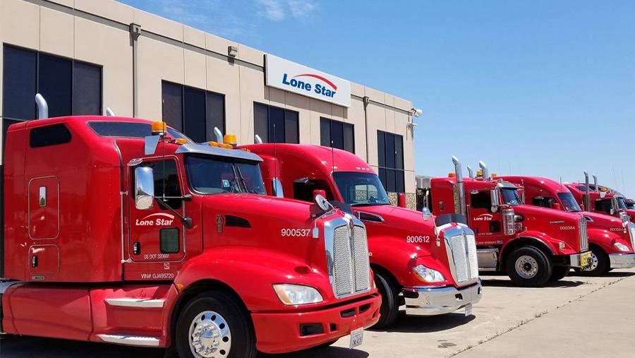 Lone Star trucks parked at USA terminal location
