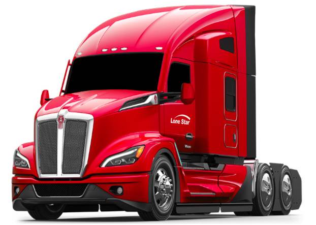 Lone Star Transportation red flatbed trucking cab