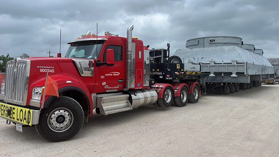 Lone Star truck hauling data center equipment