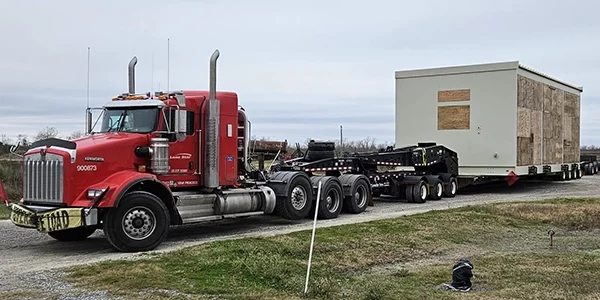 Lone Star heavy haul trailer transporting data center equipment