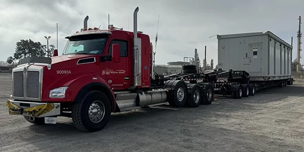 Lone Star truck hauling data center project container